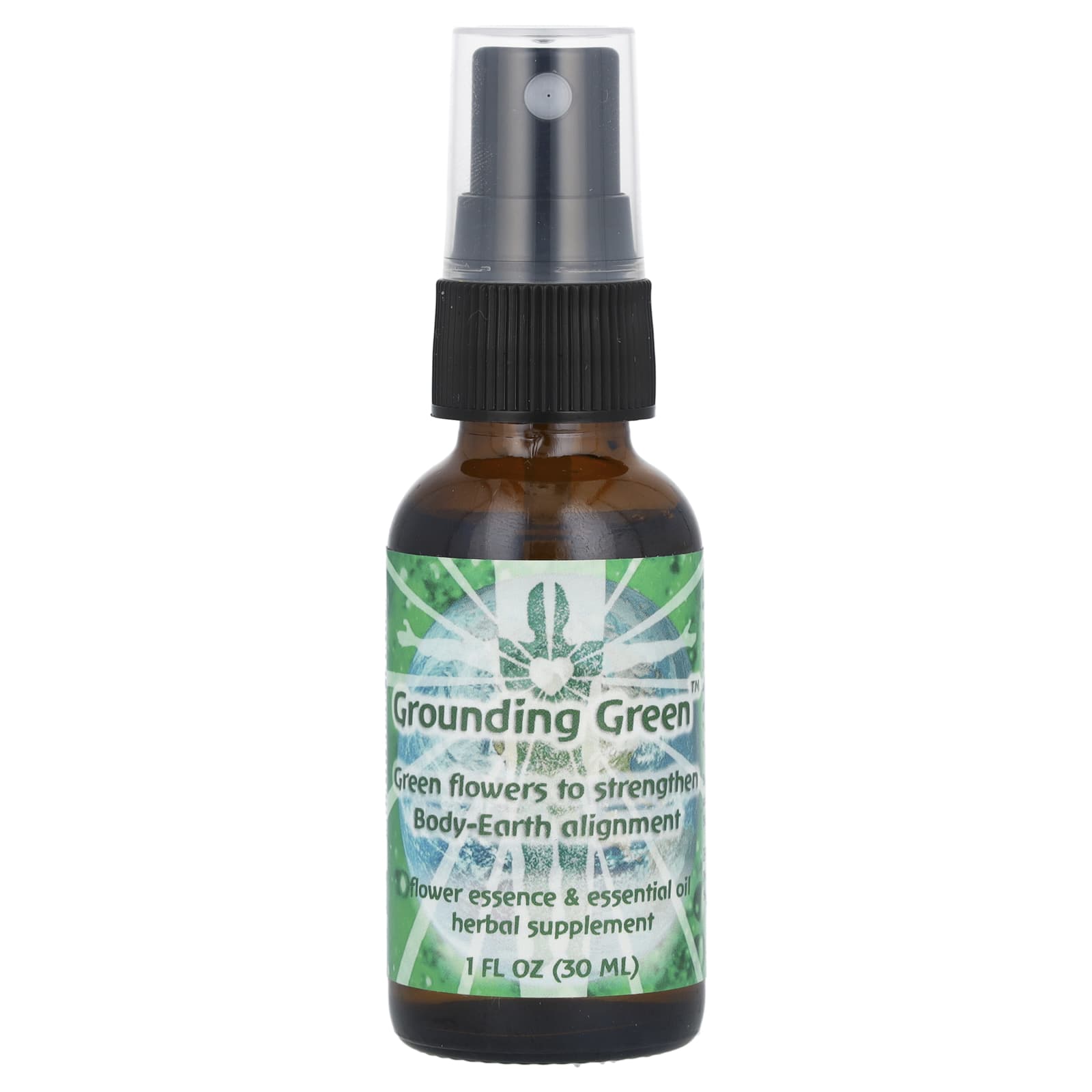 Flower Essence Services, Flower Essence & Essential Oil, Grounding Green, 1 fl oz (30 ml)