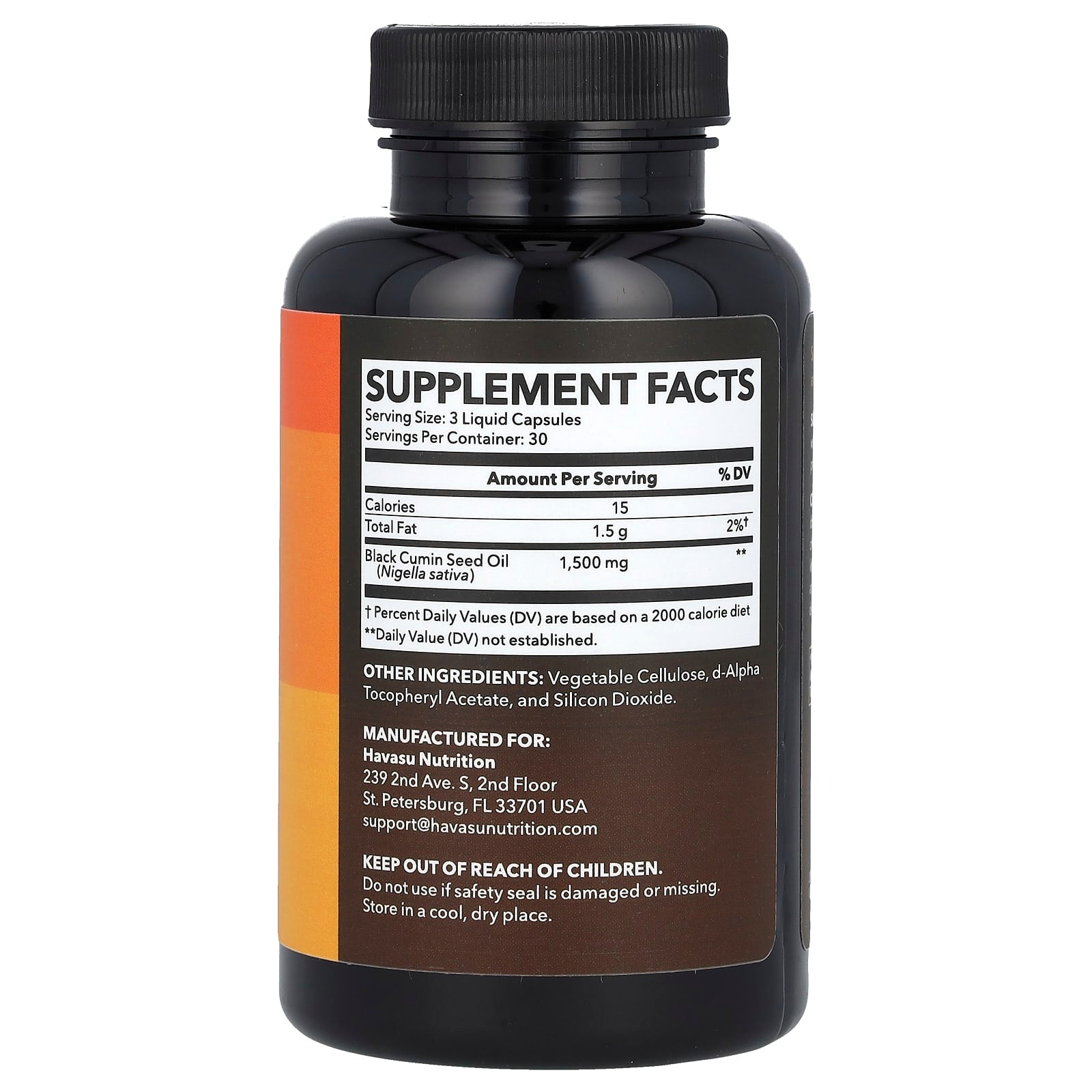 Havasu Nutrition, Black Seed, Cold Pressed Oil, 90 Liquid Capsules (500 mg per Capsule)