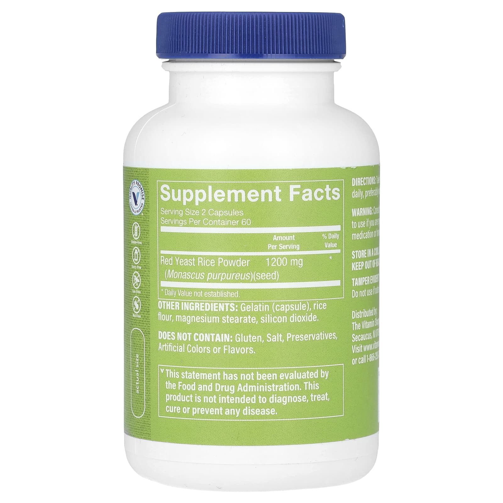 The Vitamin Shoppe, Red Yeast Rice, 120 Capsules (600 mg per Capsule)