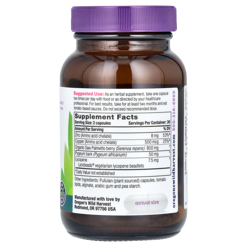 Oregon's Wild Harvest, Prostate Health with Lycopene, 60 Vegan Capsules