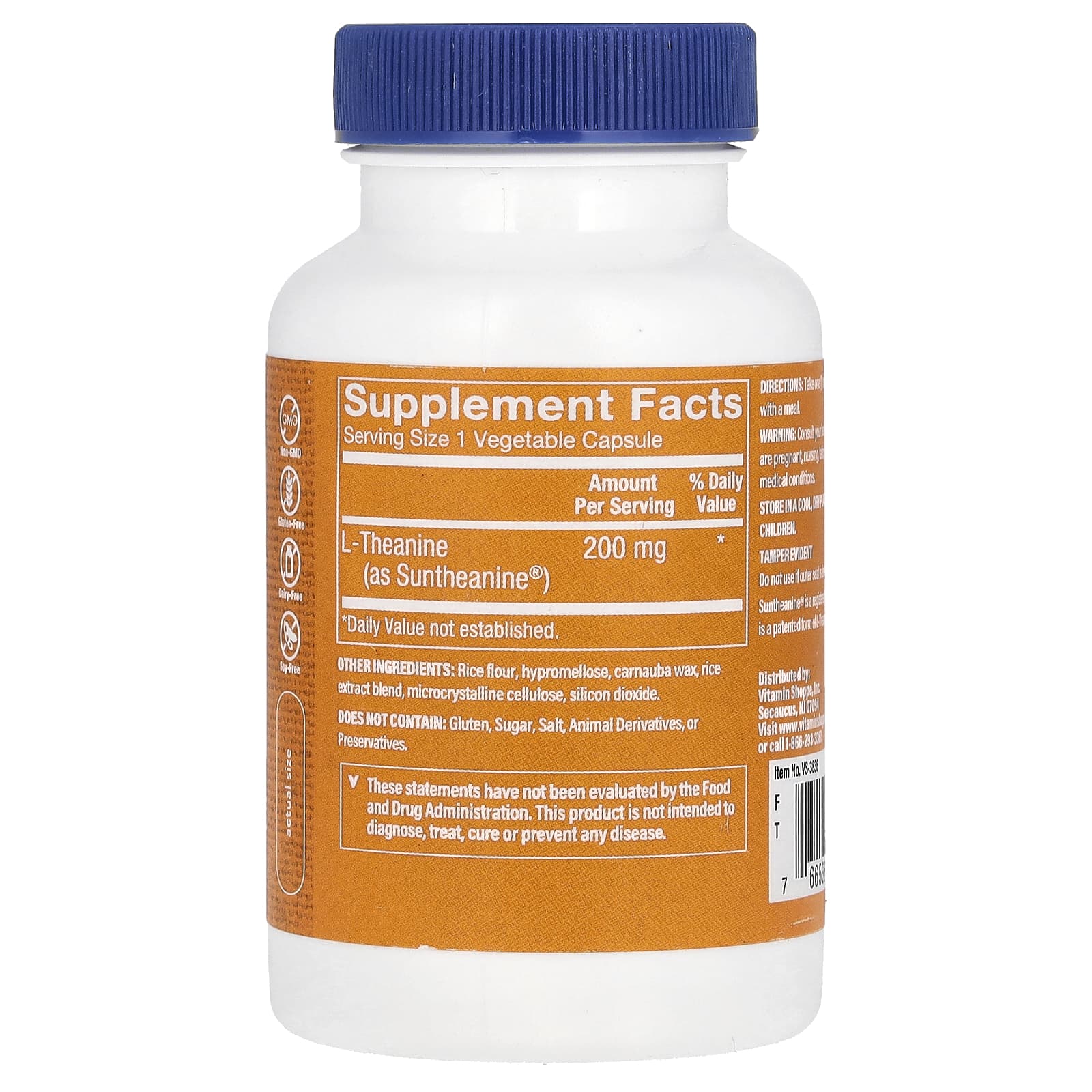The Vitamin Shoppe, L-Theanine , 200 mg, 120 Vegetable Capsules