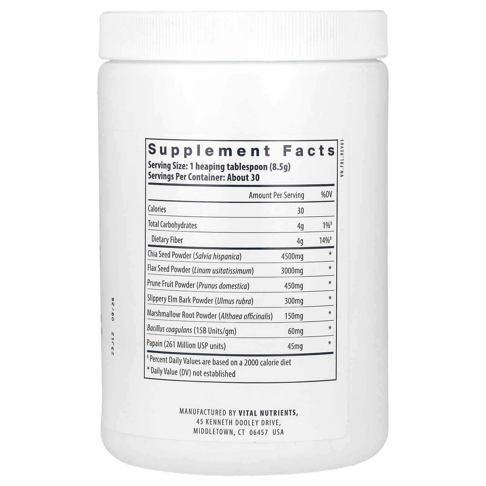 Vital Nutrients, Whole Fiber Fusion, 9.2 oz (261 g)