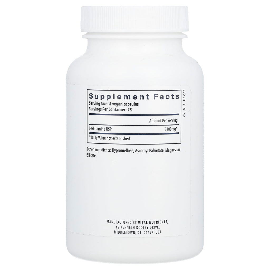Vital Nutrients, Glutamine, 100 Vegan Capsules (850 mg per Capsule)
