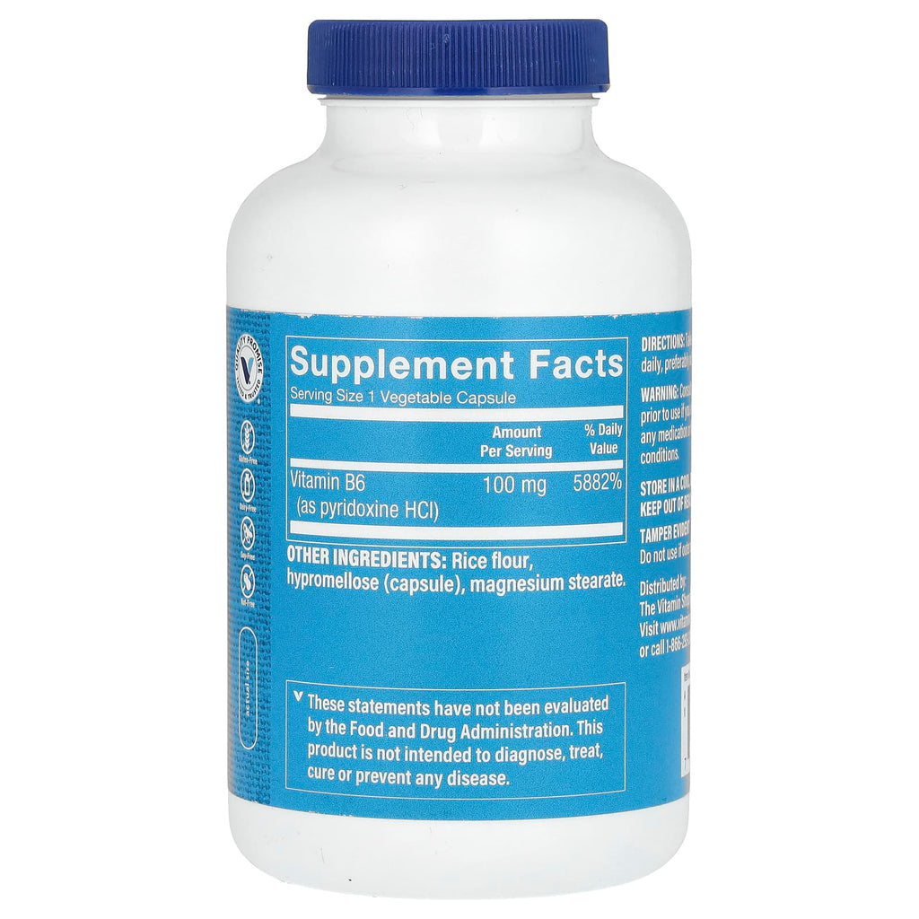 The Vitamin Shoppe, Vitamin B6, 100 mg, 300 Vegetable