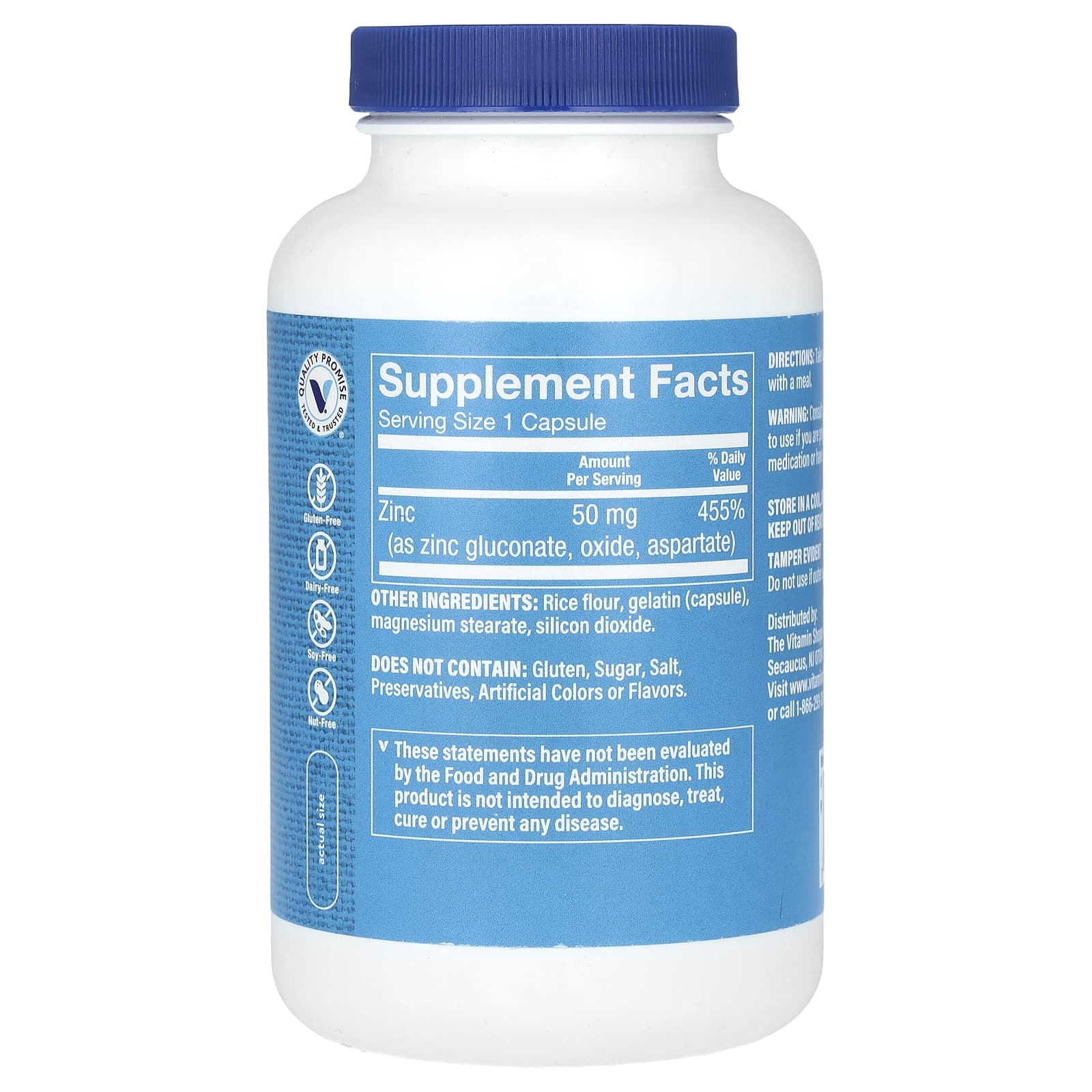The Vitamin Shoppe, Zinc, 50 mg, 300 Capsules