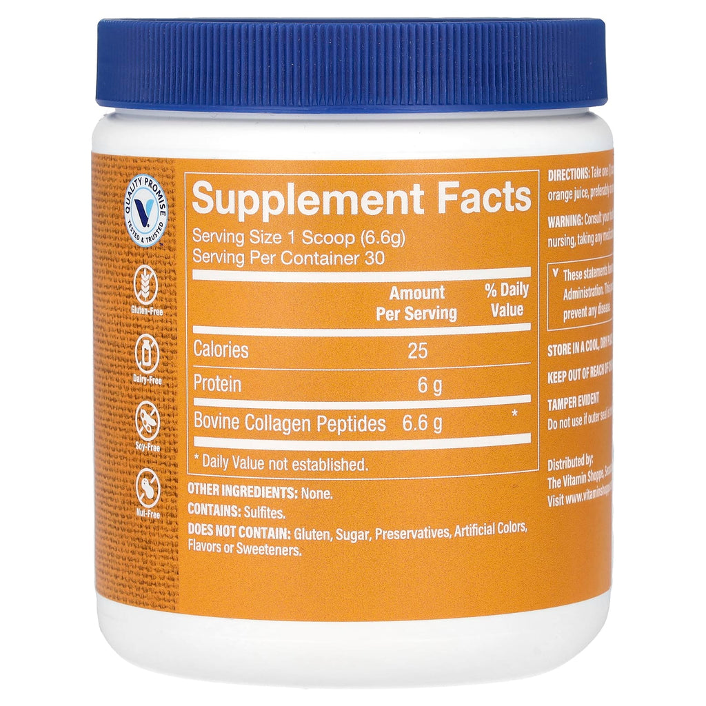 The Vitamin Shoppe, Grass-Fed Collagen Peptides Powder, Unflavored, 7 oz (198 g)