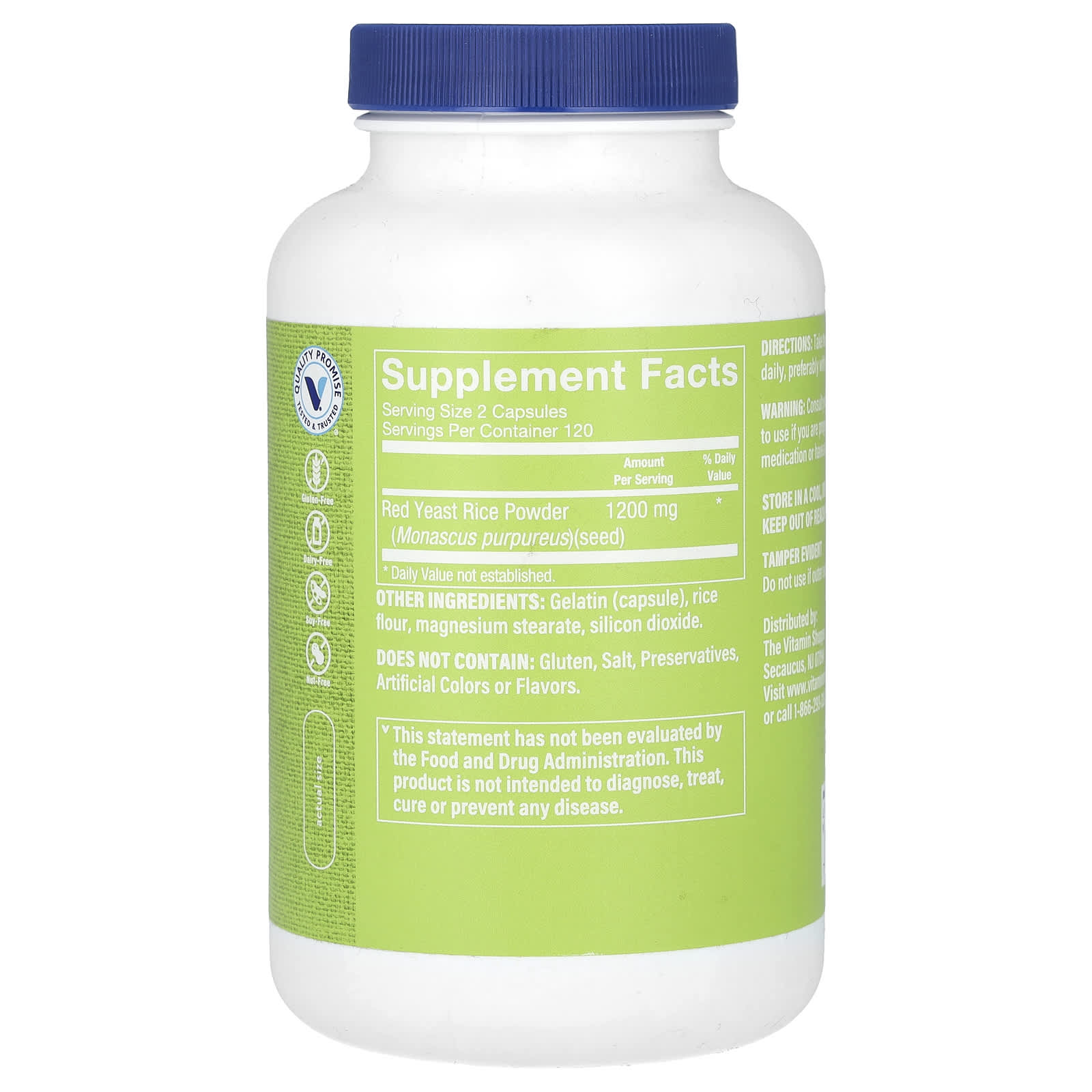 The Vitamin Shoppe, Red Yeast Rice, 240 Capsules (600 mg per Capsule)