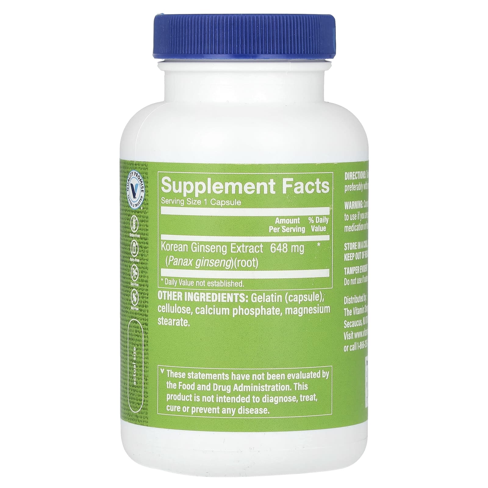 The Vitamin Shoppe, Korean Ginseng, 120 Capsules (648 mg per Capsule)