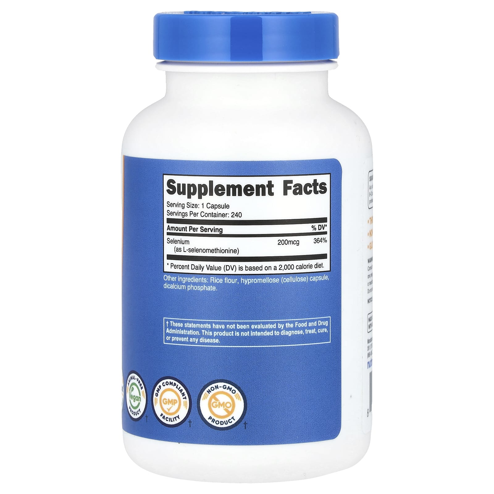 Nutricost, Selenium, 200 mcg, 240 Capsules