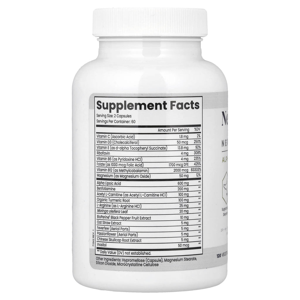 Zen Nutrients, NeuraZenx®, Nerve Support, 120 Vegetable Capsules