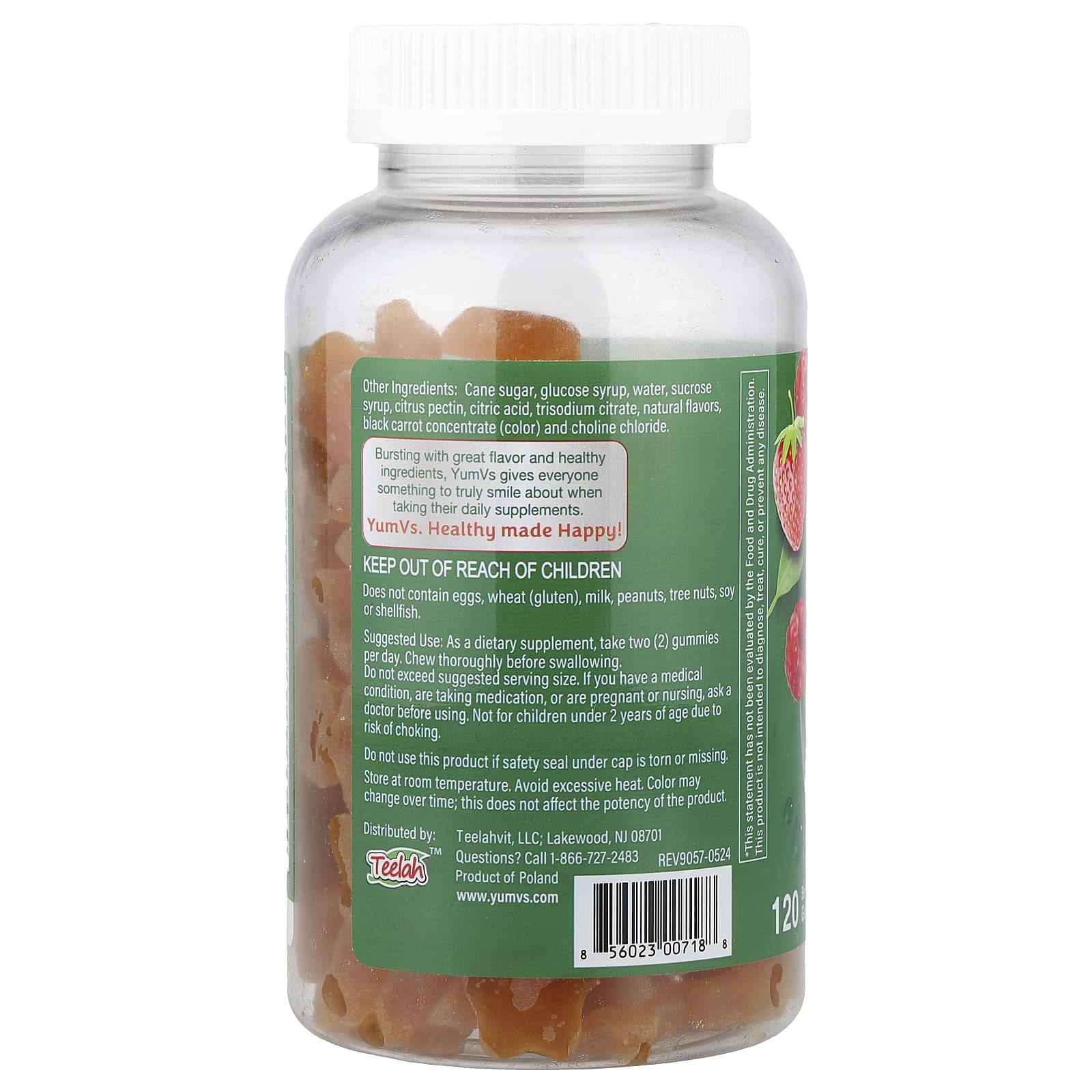 YumVs, Multi Vitamin Gummies, Berry, 120 Gummies