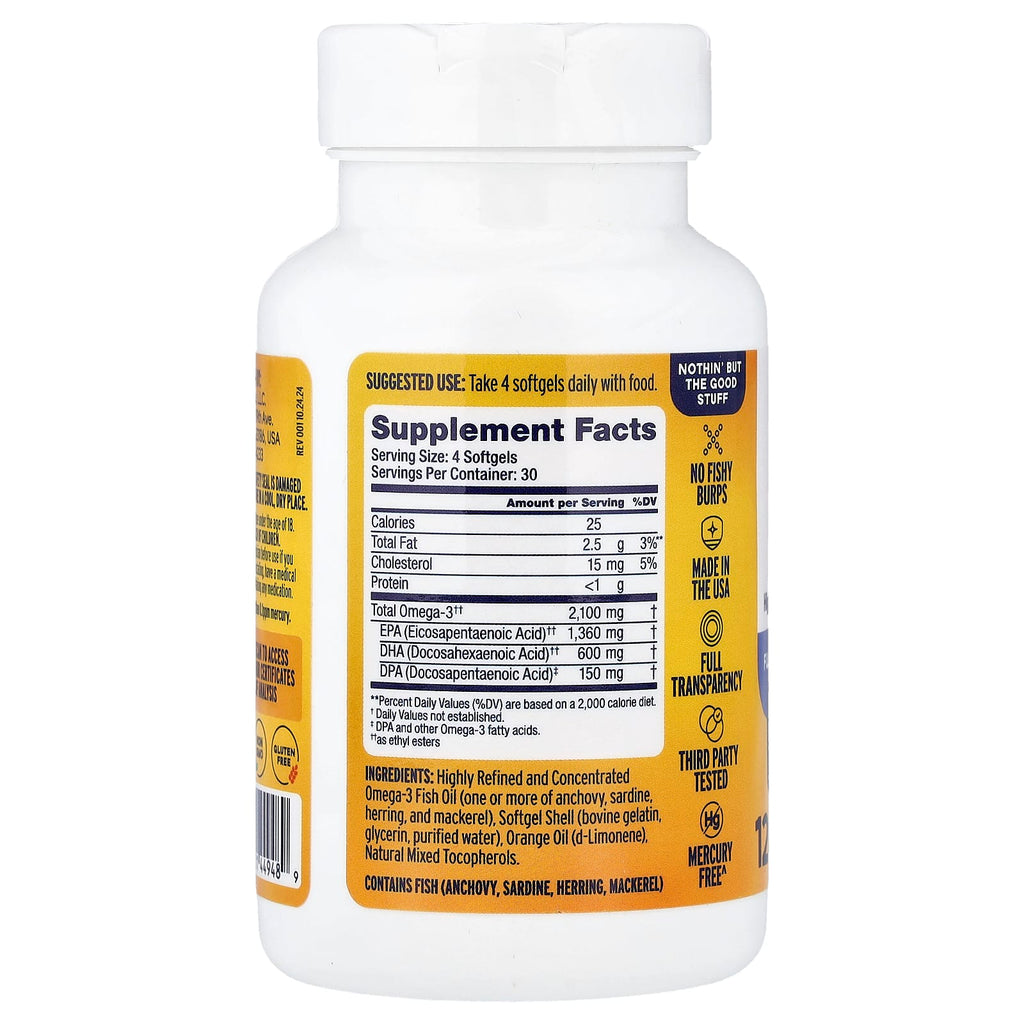 OceanBlue, Omega-3 2100® Minis, High Potency, Orange, 120 Softgels (525 mg per Softgel)