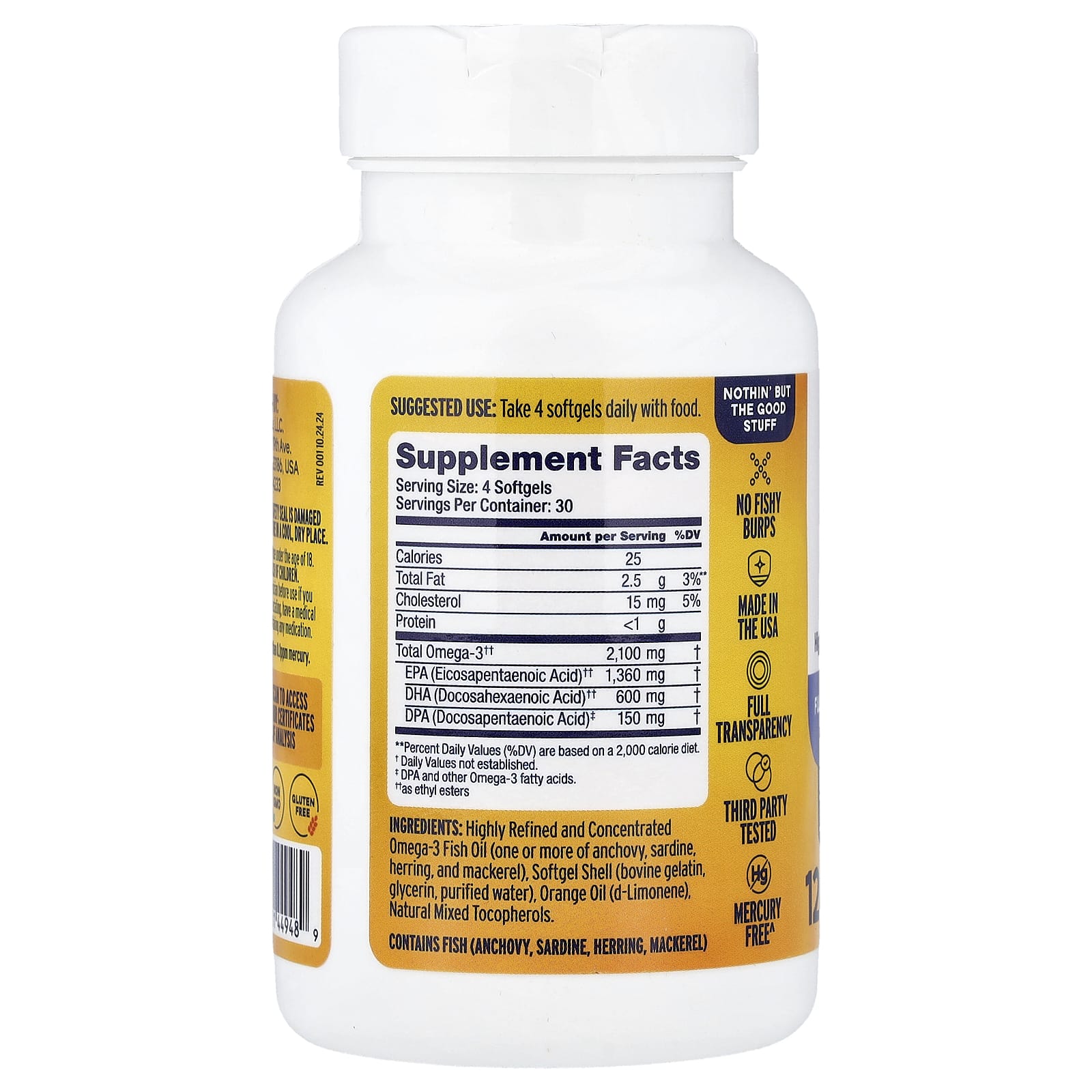 OceanBlue, Omega-3 2100® Minis, High Potency, Orange, 120 Softgels (525 mg per Softgel)