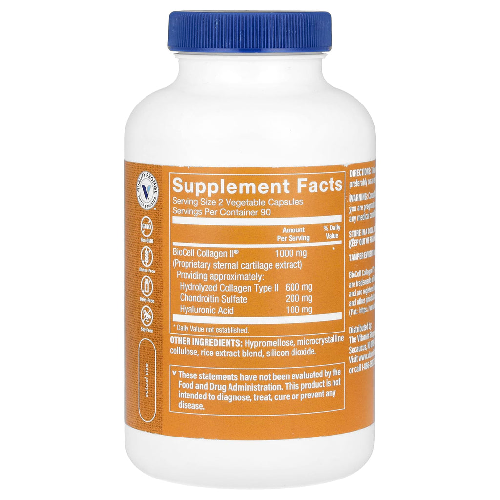 The Vitamin Shoppe, BioCell Collagen II With Hyaluronic Acid, 180 Vegetable Capsules