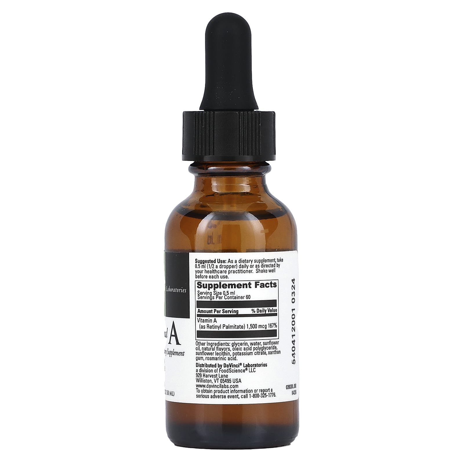 DaVinci Laboratories, Liposomal A , 1 fl oz (30 ml)