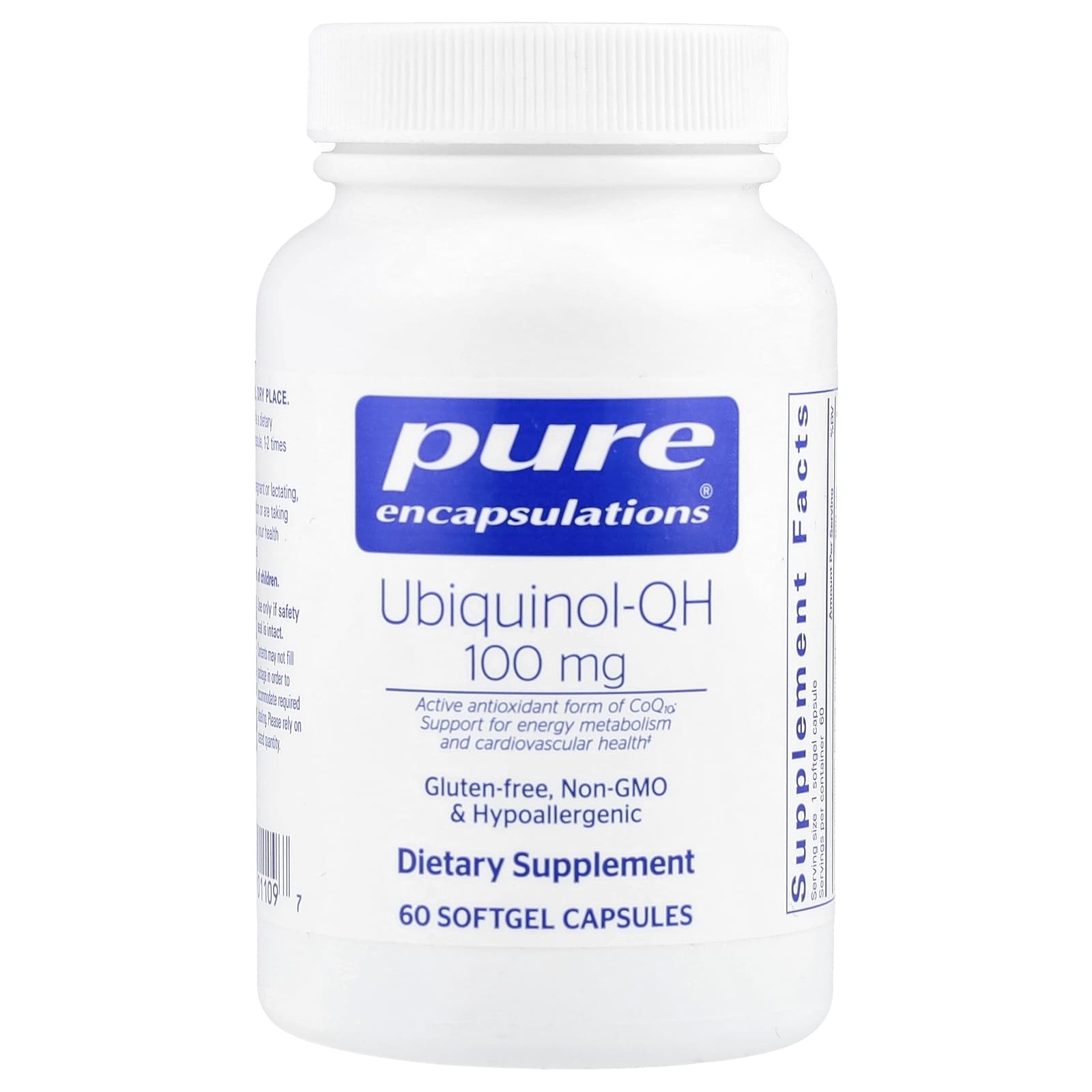 Pure Encapsulations, Ubiquinol-QH, 100 mg, 60 Softgel Capsules