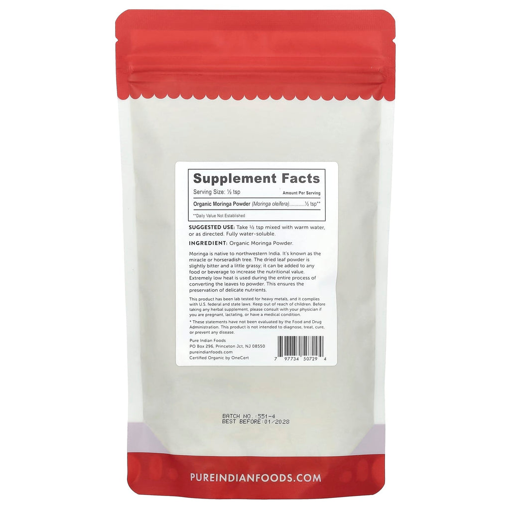 Pure Indian Foods, Organic Moringa Powder, 8 oz (227 g)