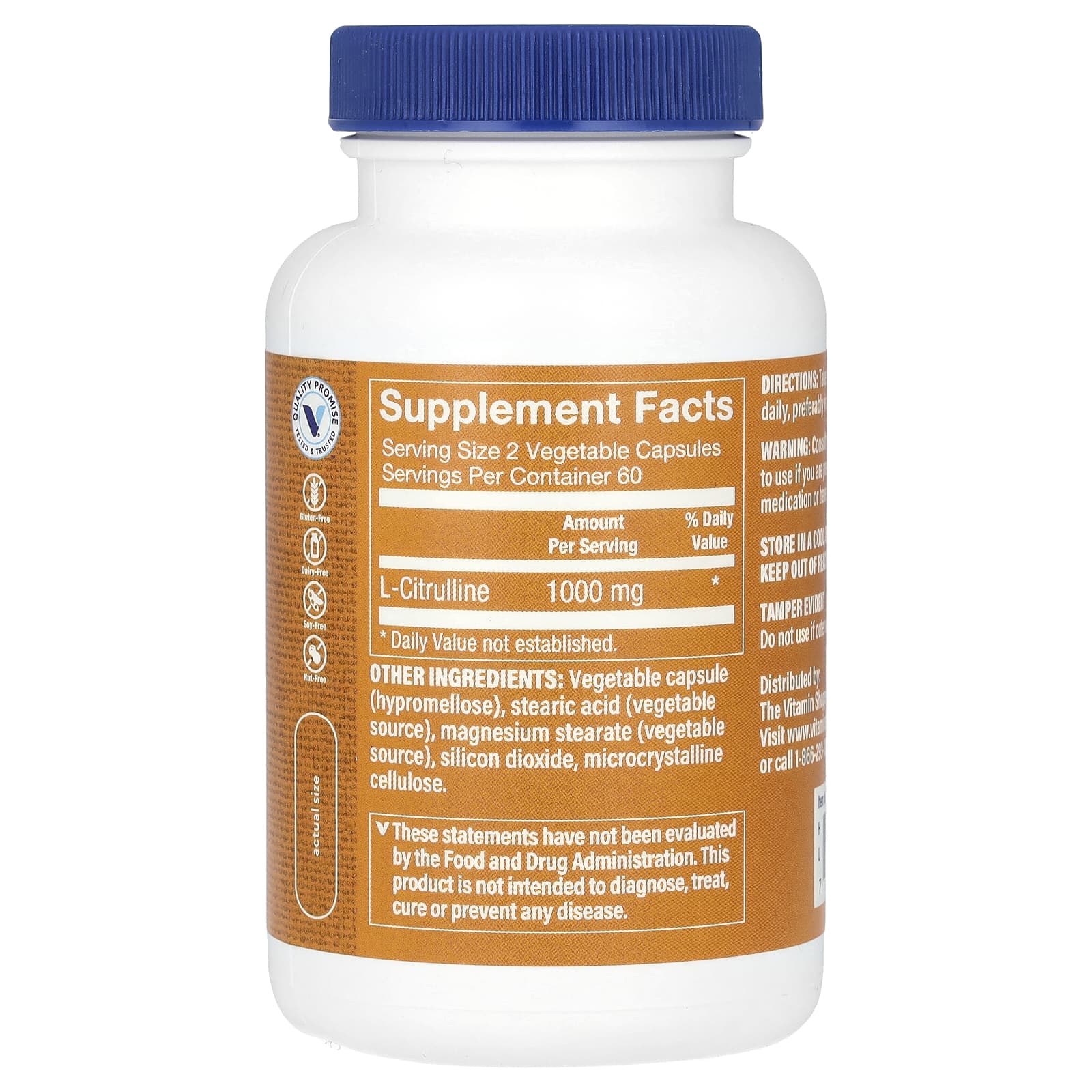 The Vitamin Shoppe, L-Citrulline, 120 Vegetable Capsules (500 mg per Capsule)