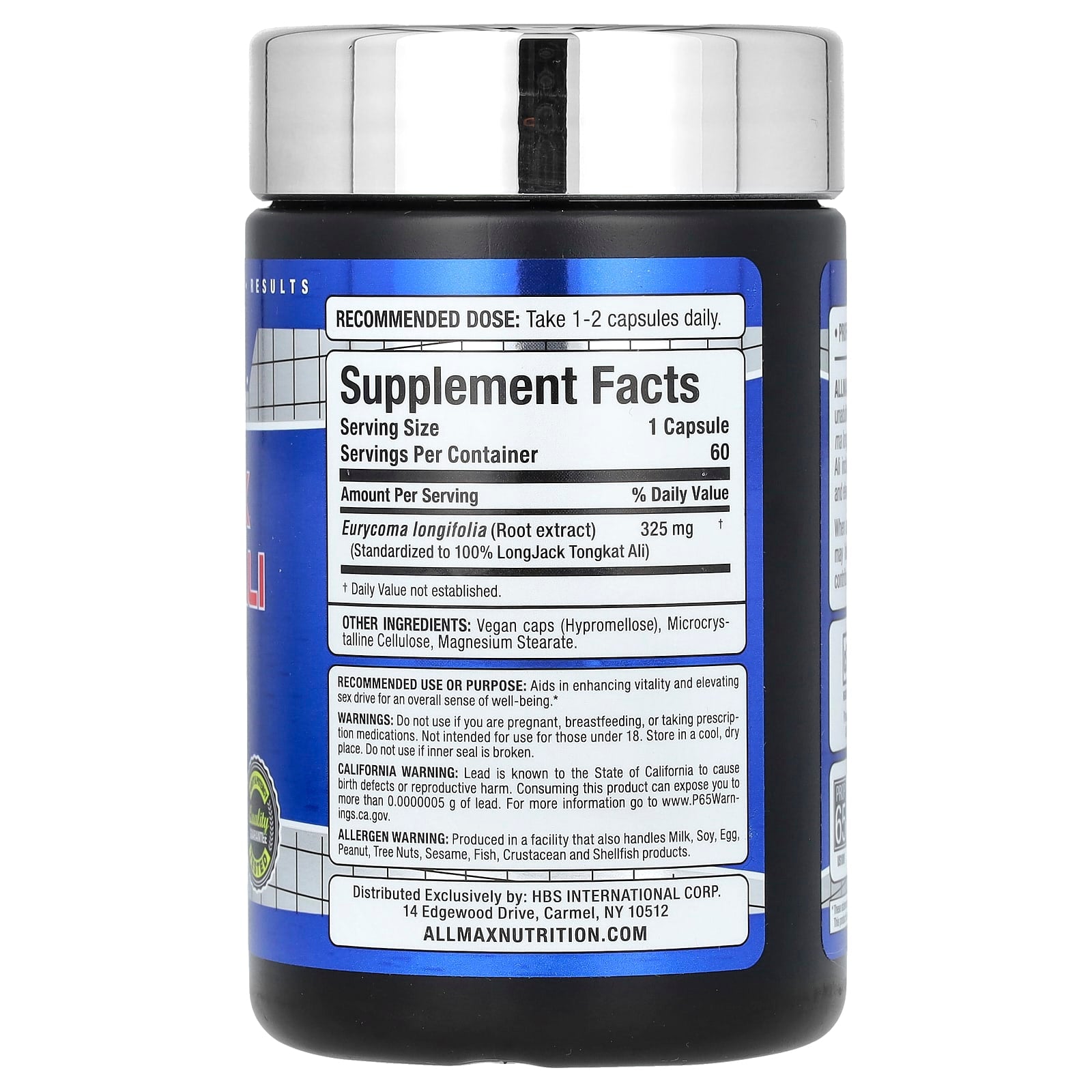 ALLMAX, Essentials, Longjack Tongkat Ali, 325 mg, 60 Veggie Caps