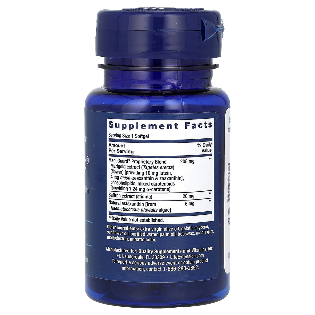 Life Extension, MacuGuard, Ocular Support with Saffron & Astaxanthin, 60 Softgels