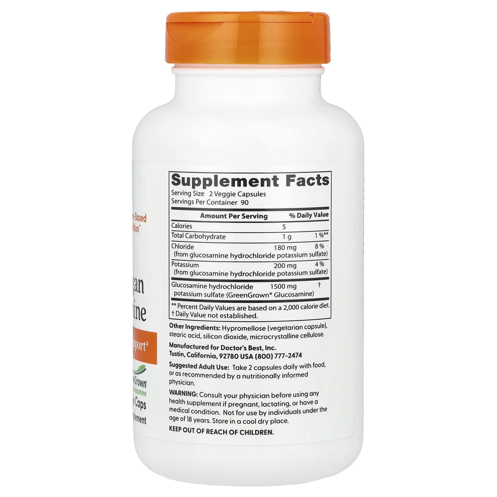 Doctor's Best, Vegan Glucosamine, 180 Veggie Caps