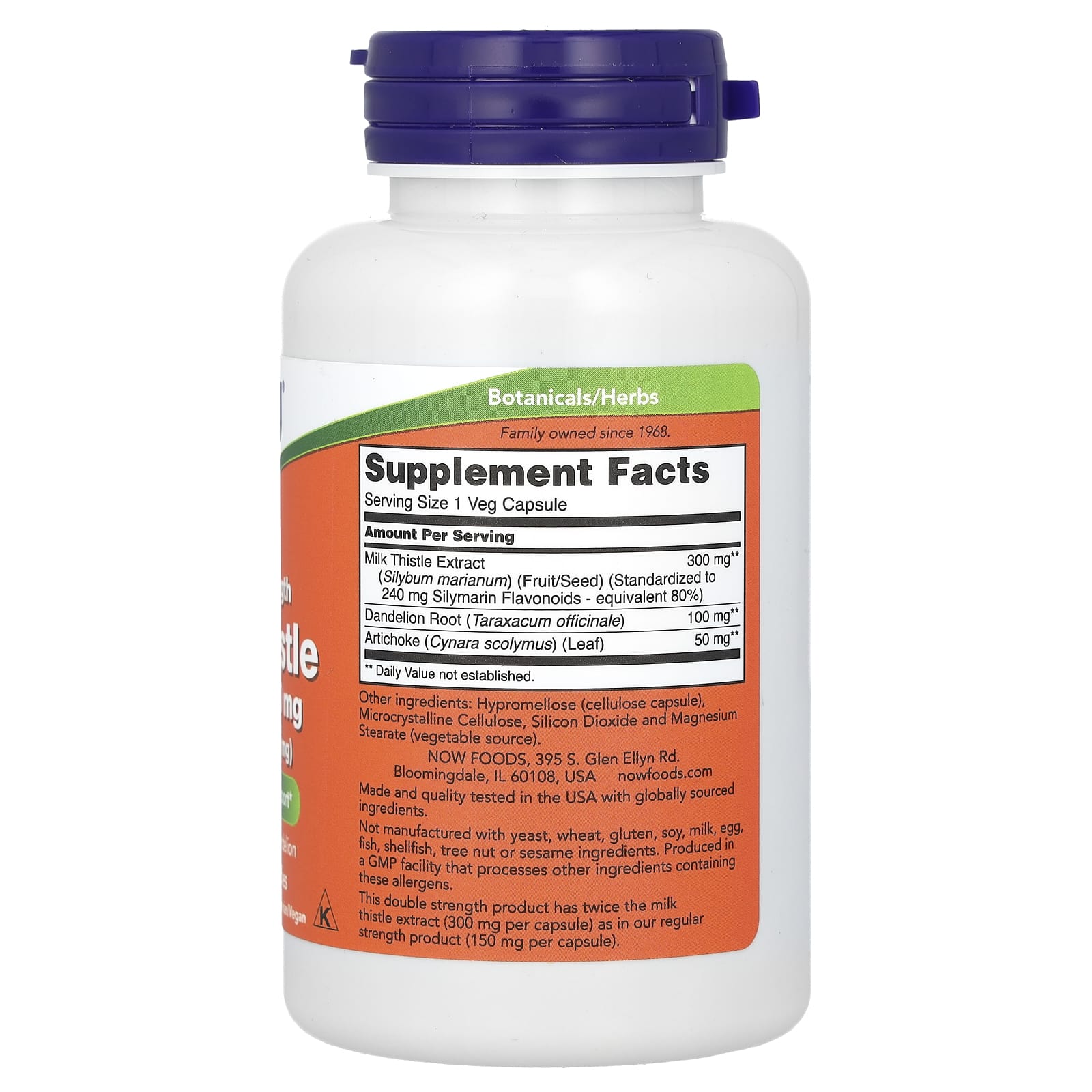 NOW Foods, Milk Thistle Extract, 300 mg, 100 Veg Capsules