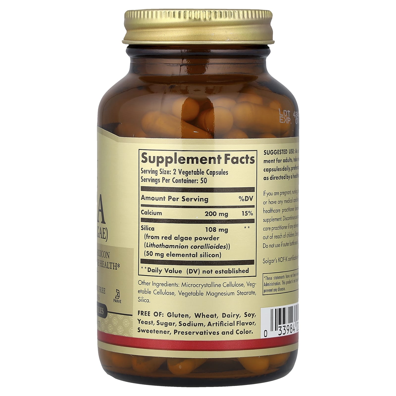 Solgar, Oceanic Silica From Red Algae, 100 Vegetable Capsules