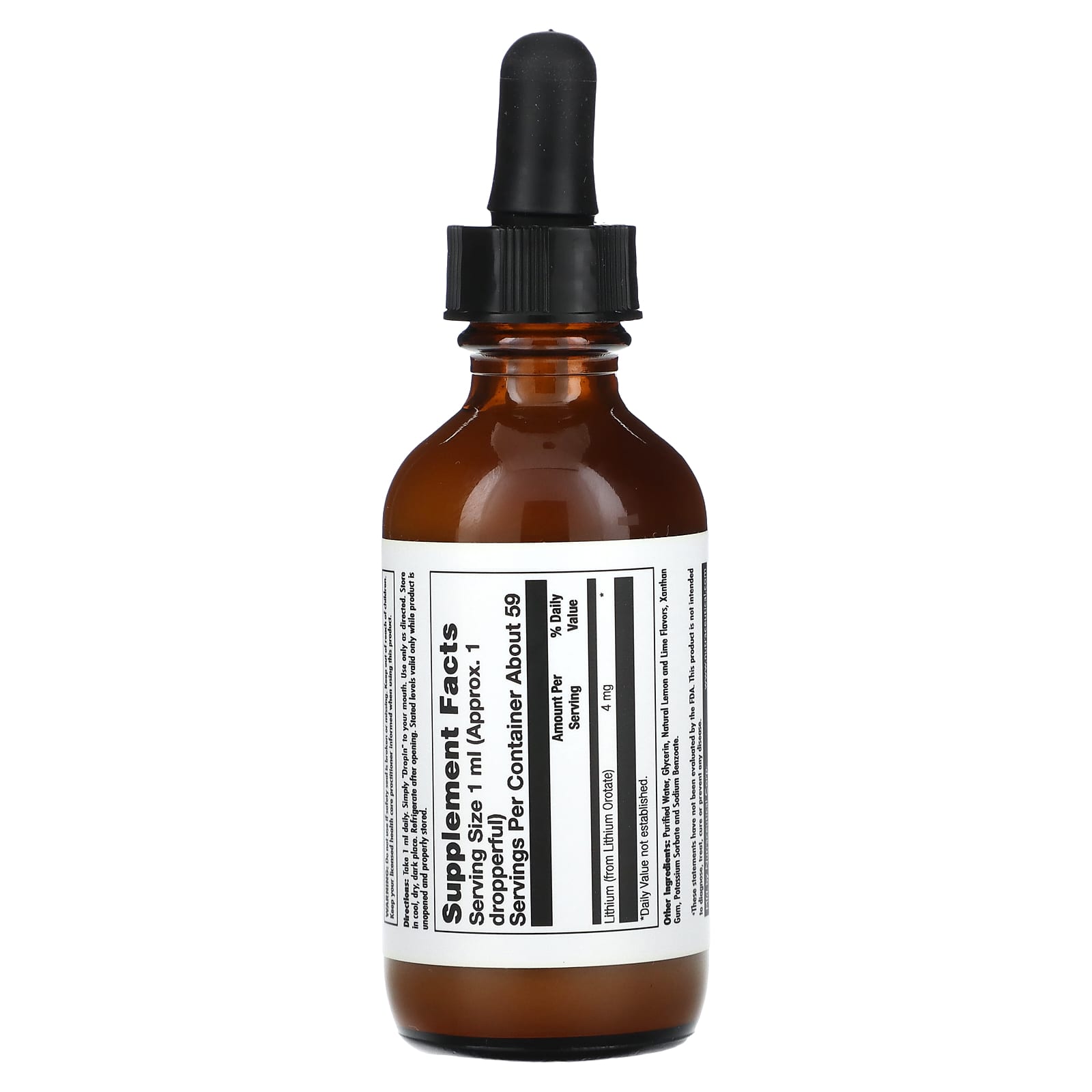 KAL, Lithium Orotate Drops, Lemon Lime, 2 fl oz (59 ml)