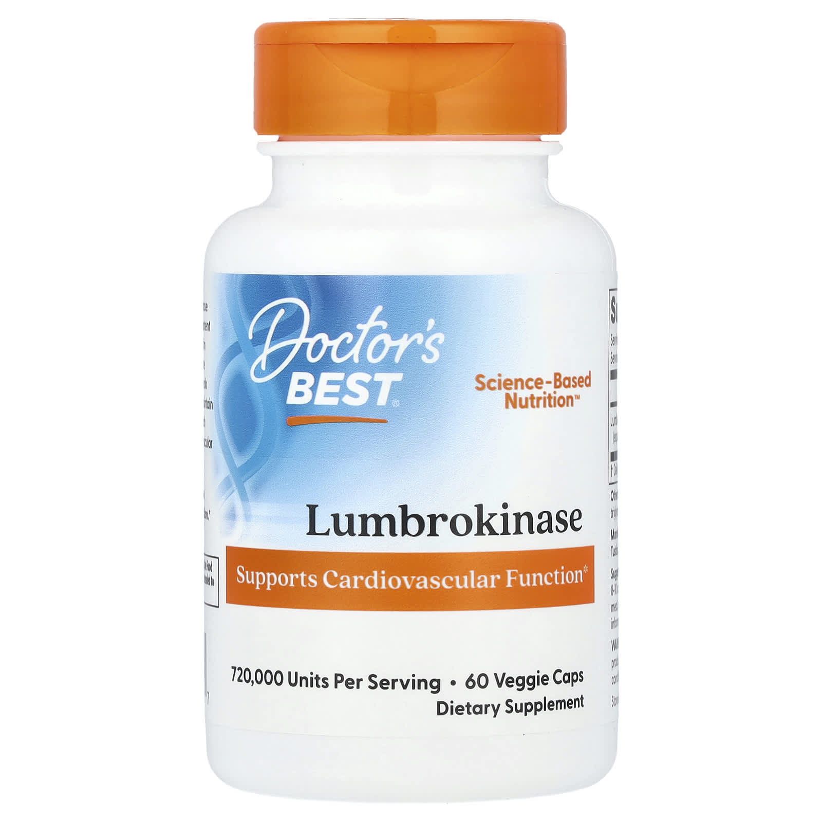 Doctor's Best, Lumbrokinase, 60 Veggie Caps (20 mg per Cap)