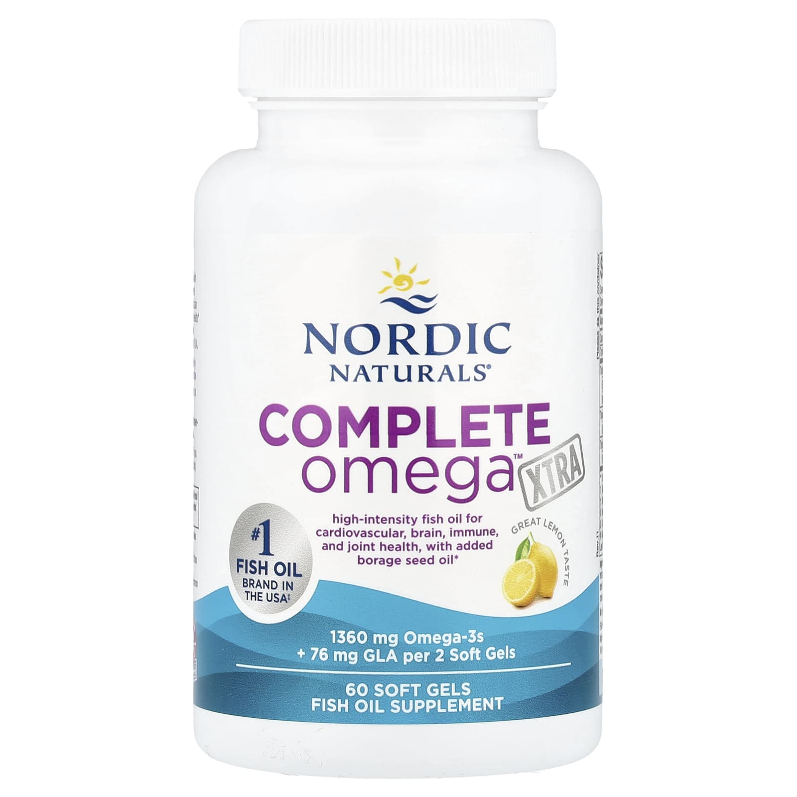 Nordic Naturals, Complete Omega Xtra, Lemon, 60 Soft Gels (680 mg per Soft Gel)