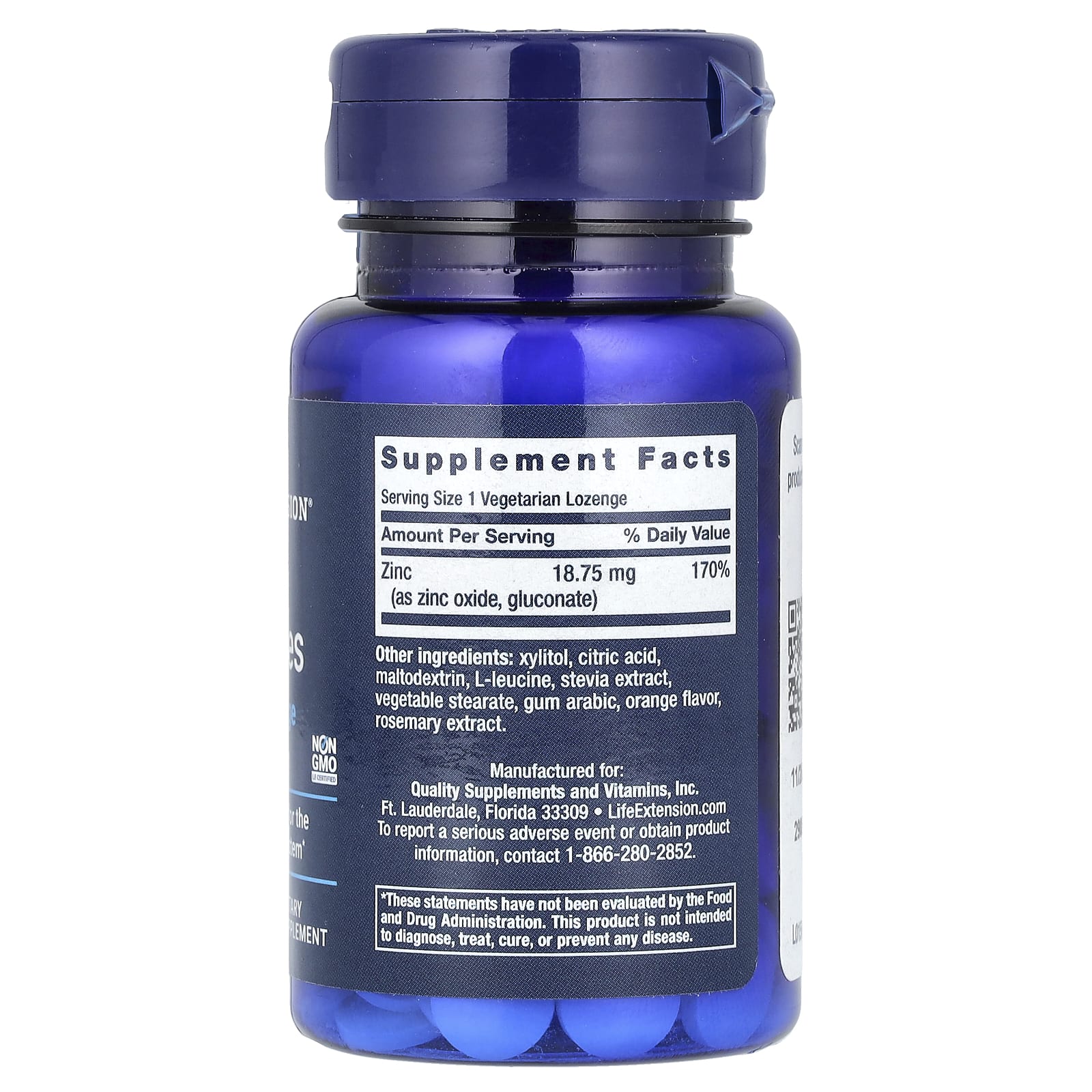 Life Extension, Zinc Lozenges, Citrus-Orange, 60 Vegetarian Lozenges (18.75 mg per Lozenge)