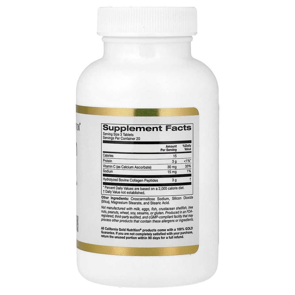 California Gold Nutrition, Hydrolyzed Collagen Type I & III, 60 Tablets
