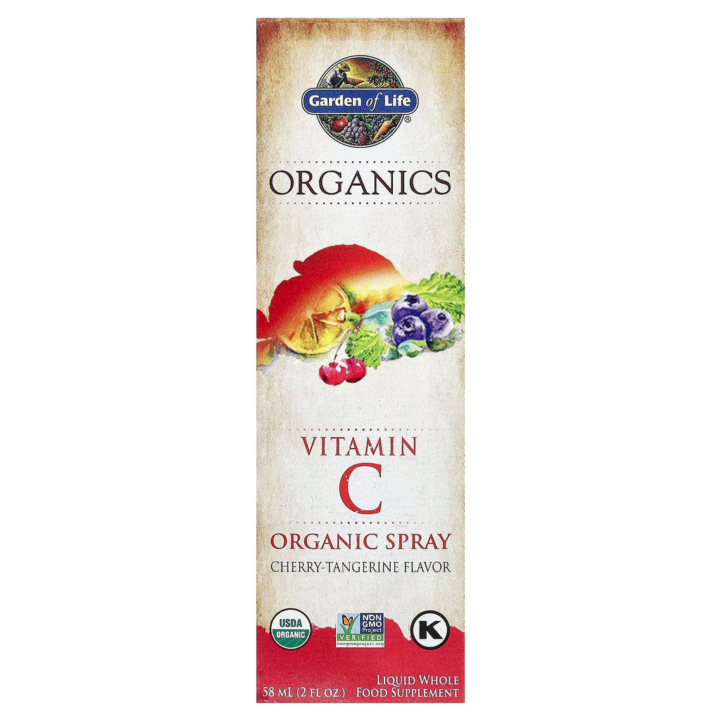 Garden of Life, Organics, Vitamin C Organic Spray, Cherry-Tangerine, 2 fl oz (58 ml)