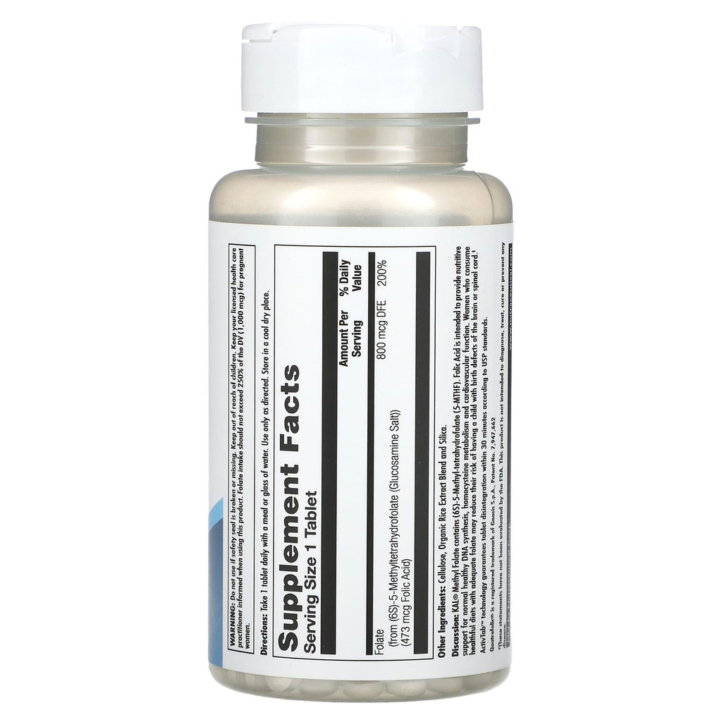 KAL, Methyl Folate, 800 mcg DFE, 90 Tablets