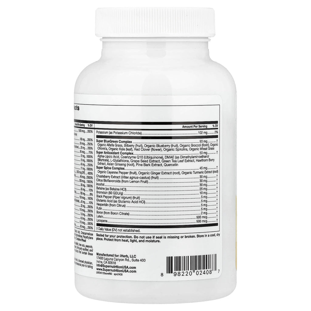Super Nutrition, Simply One®, Women's Multivitamin with Super Complexes, Iron Free, 90 Tablets