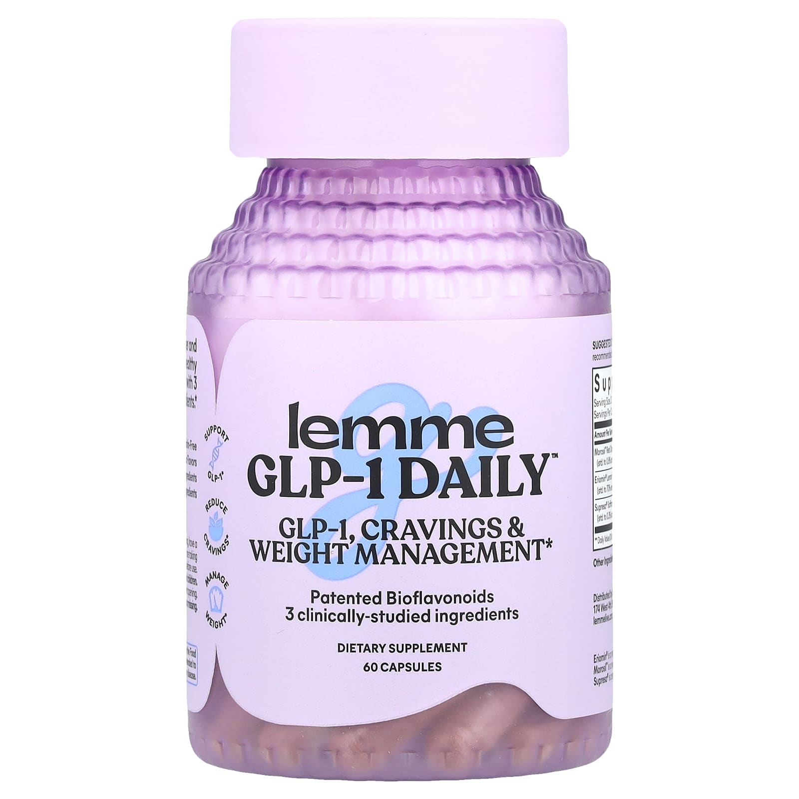 Lemme, GLP-1 Daily™, Weight Management, Cravings & Fat Burner, 60 Capsules