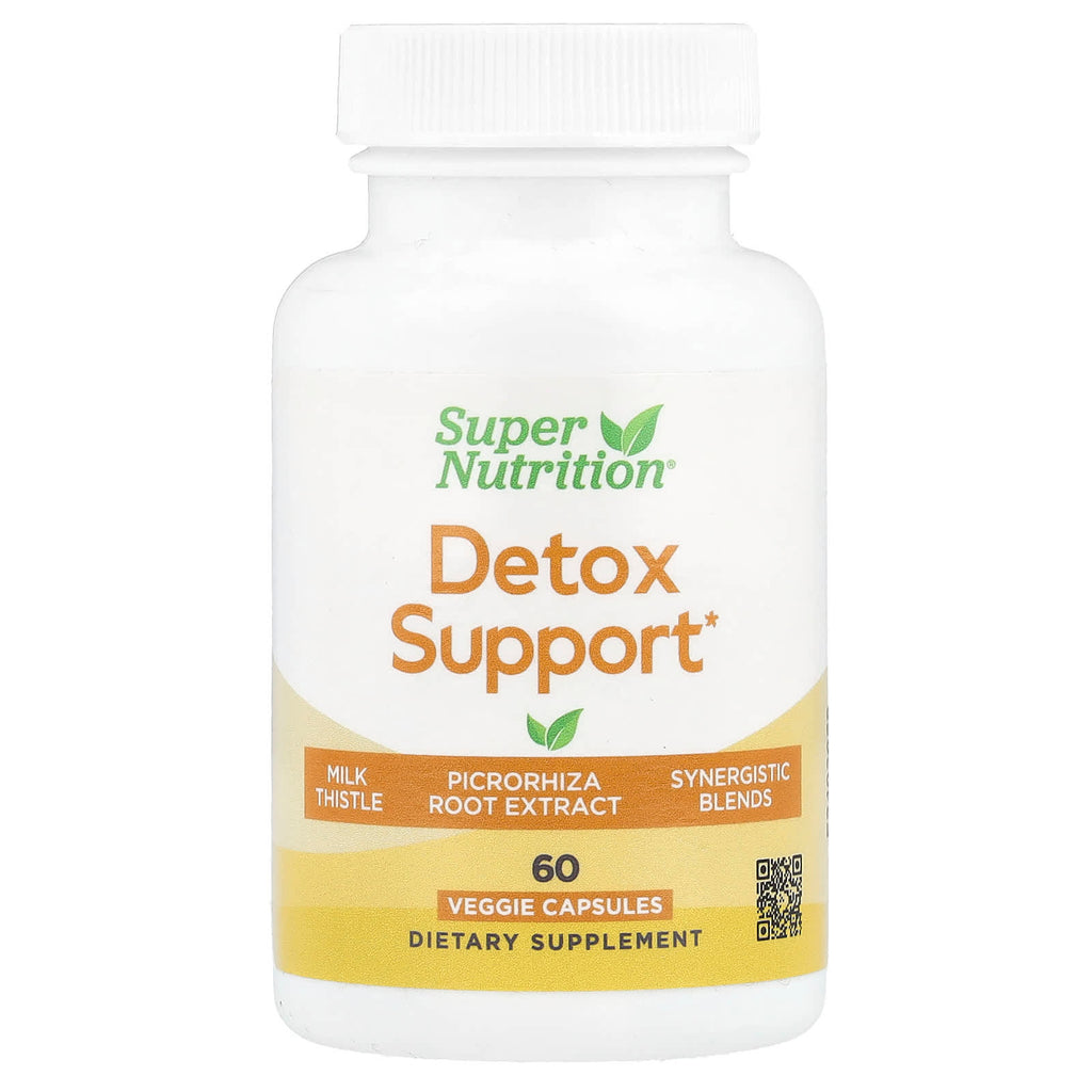 Super Nutrition, Detox Support with Milk Thistle Extract, Picrorhiza Root Extract, Turmeric Extract, Dandelion Powder and Digestive Blend, 60 Veggie Capsules