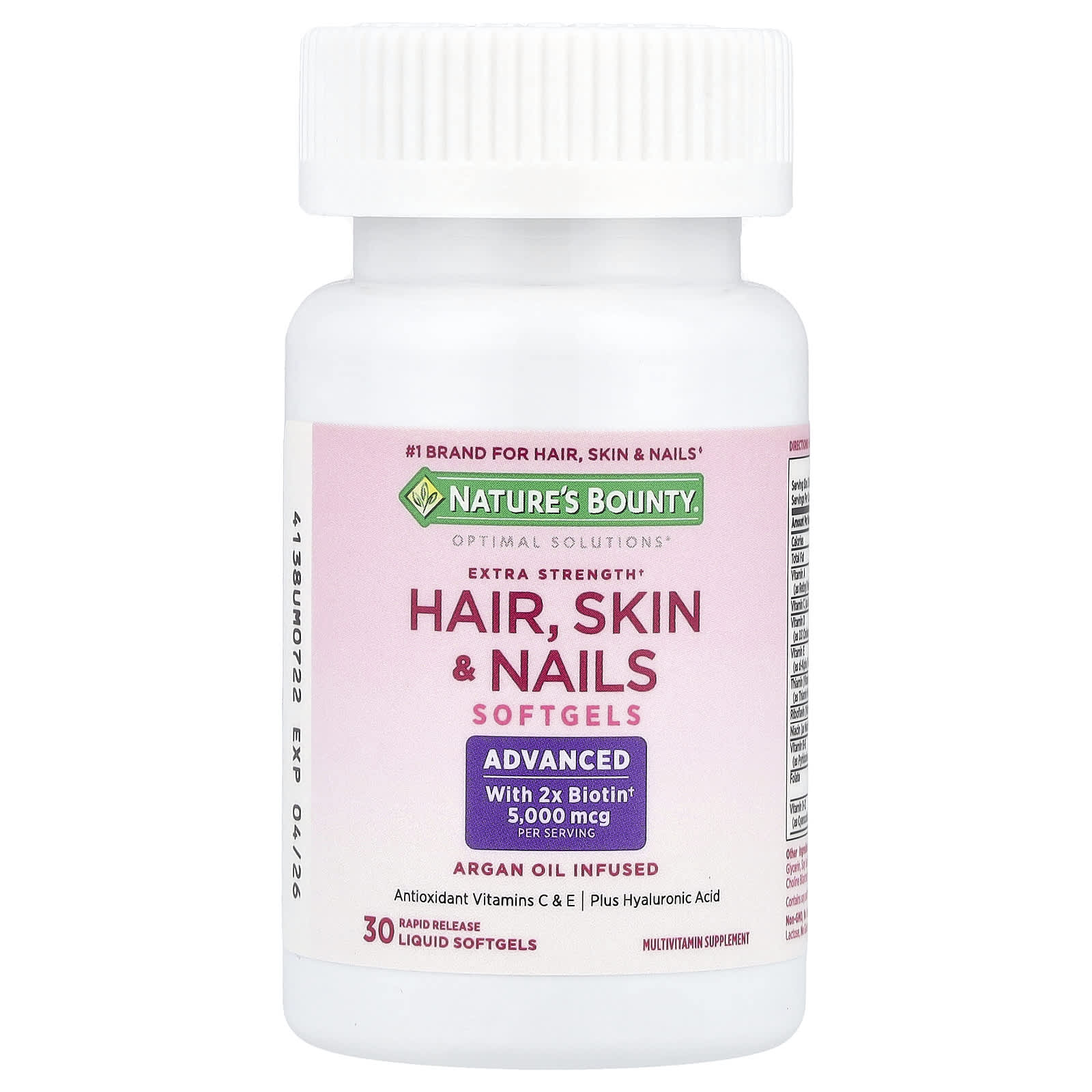 Nature's Bounty, Optimal Solutions®, Hair, Skin & Nails, 30 Rapid Release Liquid Softgels