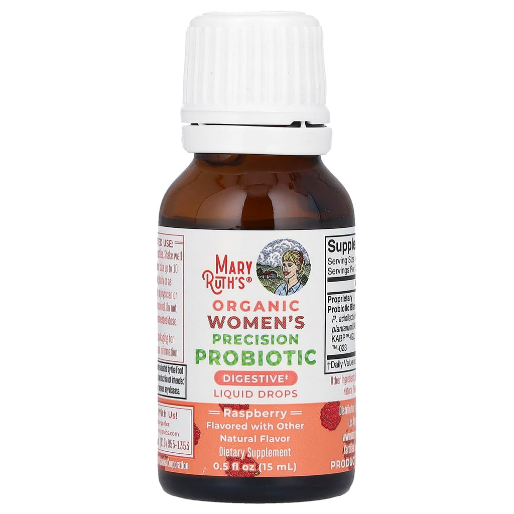 MaryRuth's, Organic Women's Precision Probiotic, Liquid Drops, Raspberry , 2 Billion CFU , 0.5 fl oz (15 ml)