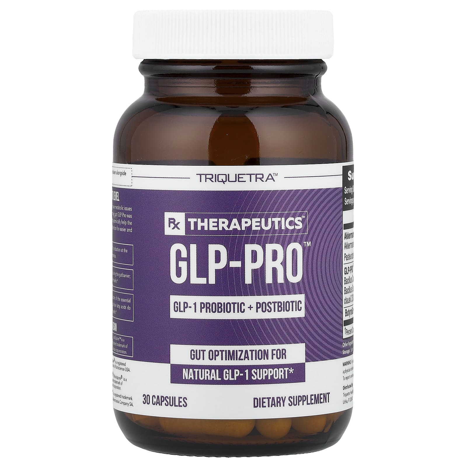 Triquetra Health, PX Therapeutics™, GLP-Pro™ GLP-1 Probiotics + Postbiotic, 30 Capsules