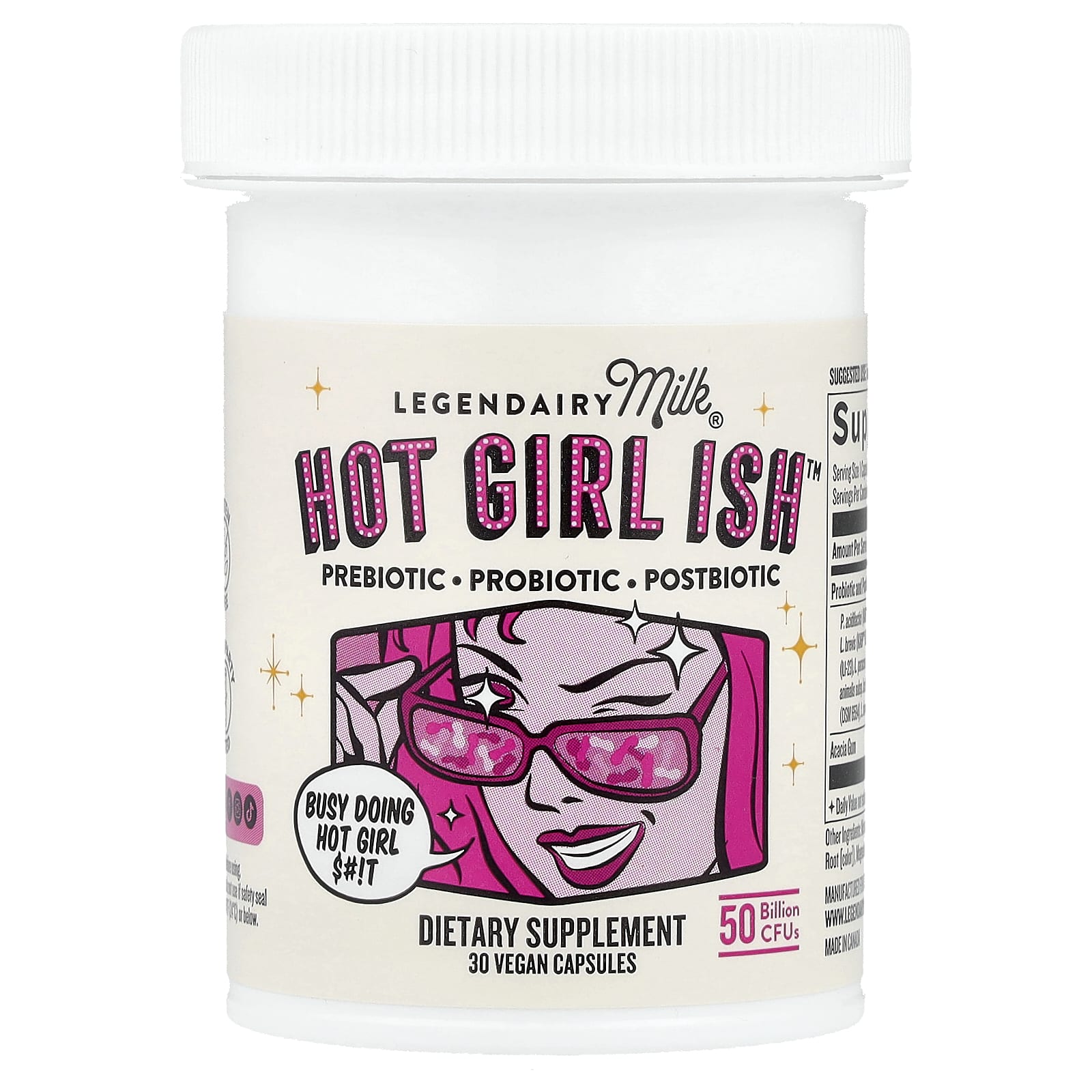 Legendairy Milk, Hot Girl Ish™, Prebiotic, Probiotic, Postbiotic, 50 Billion CFU, 30 Vegan Capsules