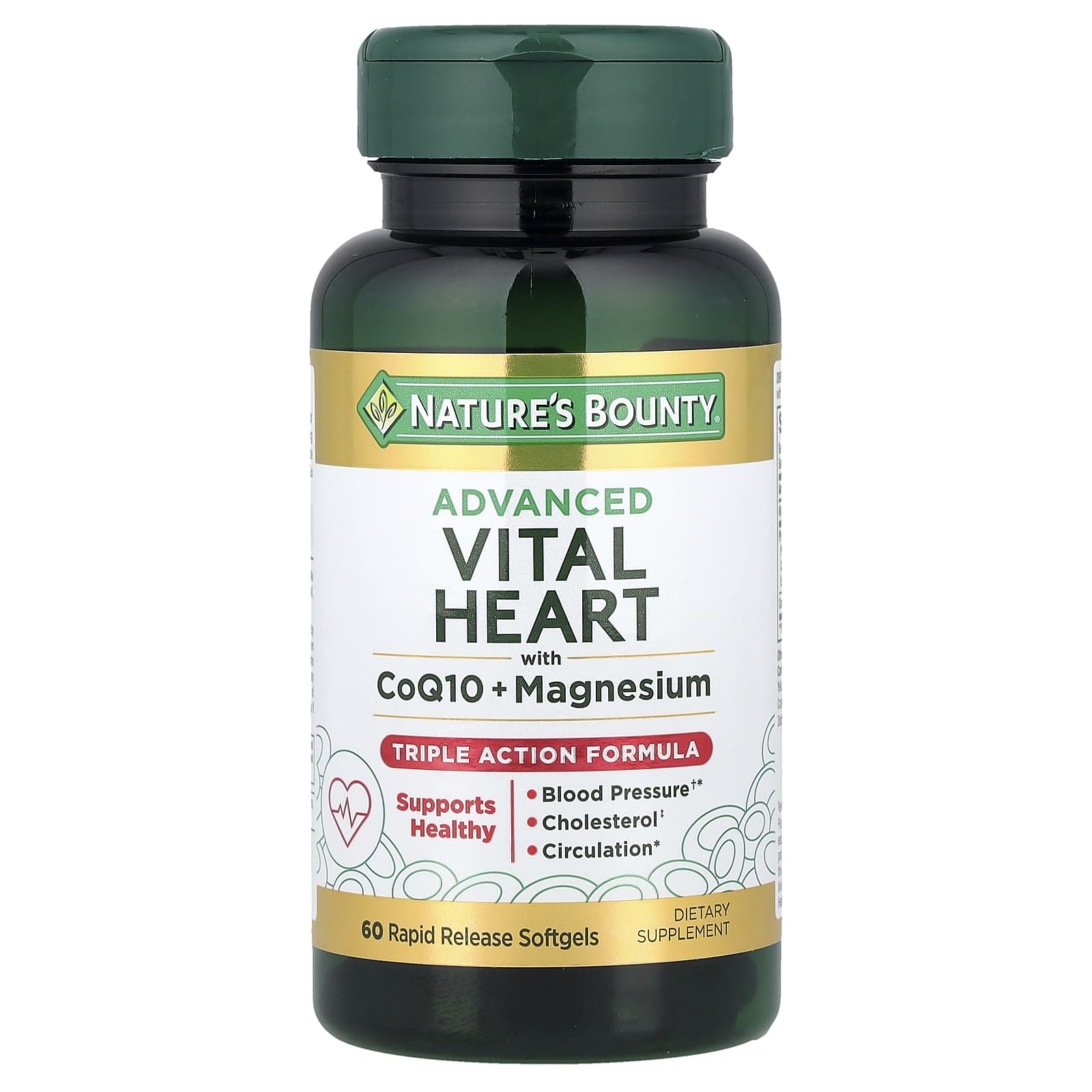 Nature's Bounty, Advanced Vital Heart with CoQ10 + Magnesium , 60 Rapid Release Softgels