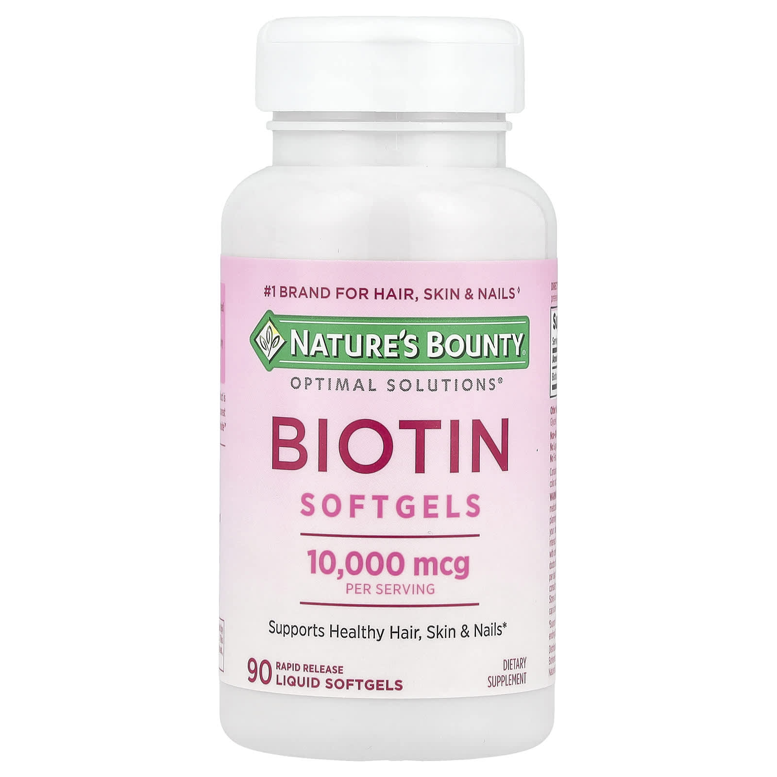 Nature's Bounty, Optimal Solutions®, Biotin Softgels, 10,000 mcg, 90 Rapid Release Liquid Softgels