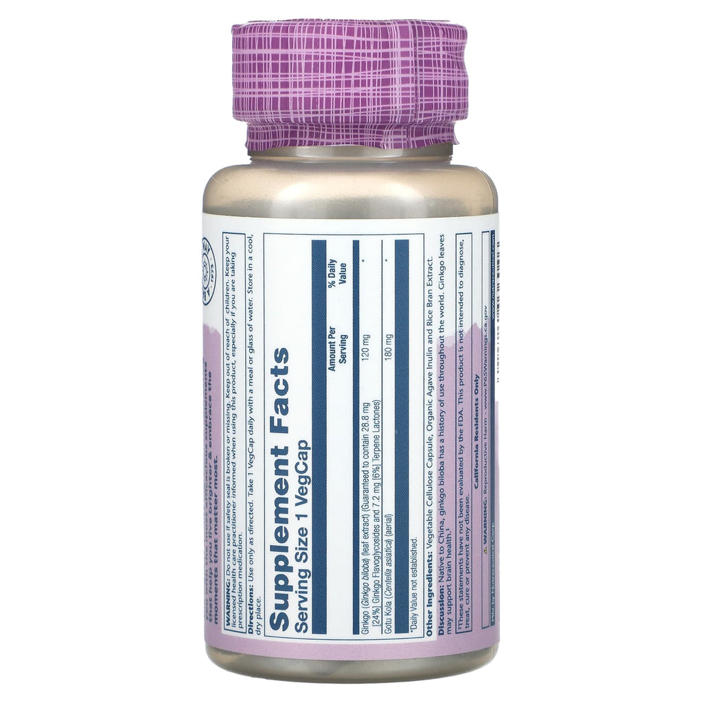 Solaray, Vital Extracts, Ginkgo Biloba With Gotu Kola, 60 VegCaps