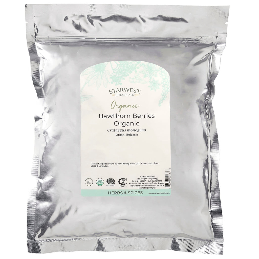 Starwest Botanicals, Organic Hawthorn Berries, 1 lb (453.6 g)