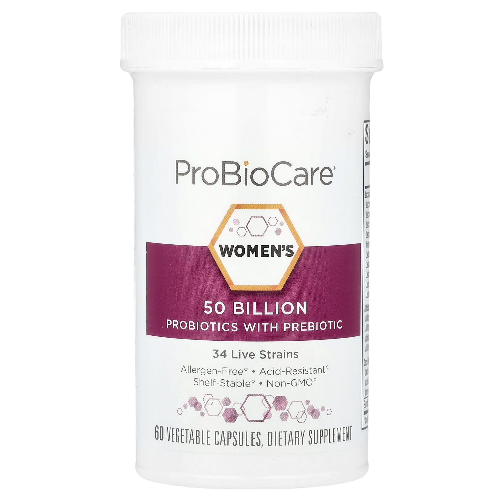 ProBioCare, Women's Probiotics With Prebiotic, 50 Billion, 60 Vegetable Capsules