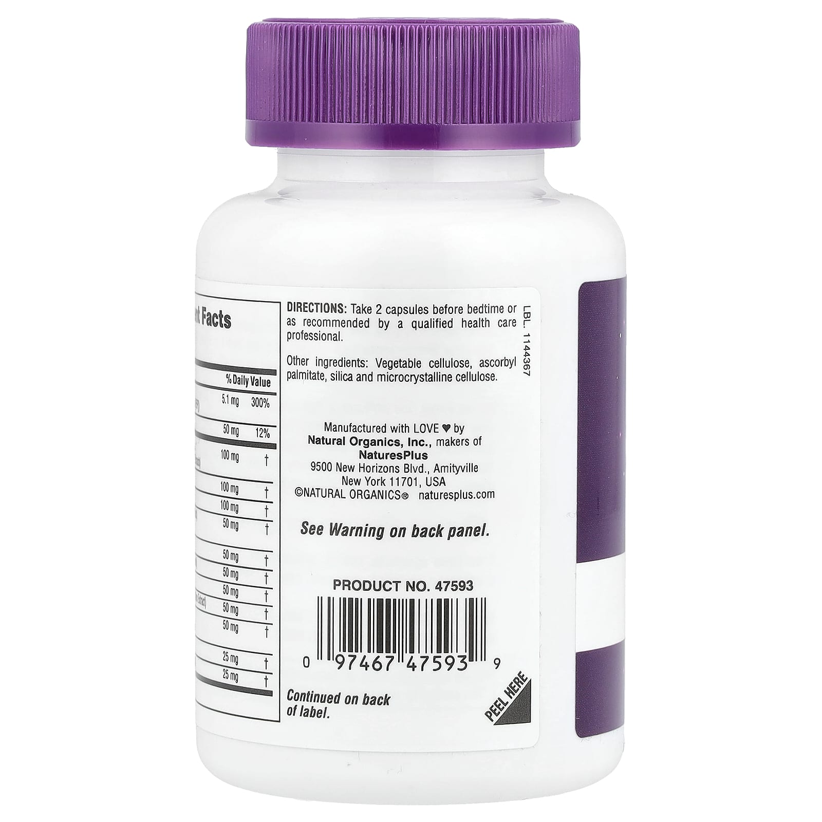 NaturesPlus, Dreaminol®, Stress & Sleep Complex, Melatonin Free, 60 Capsules