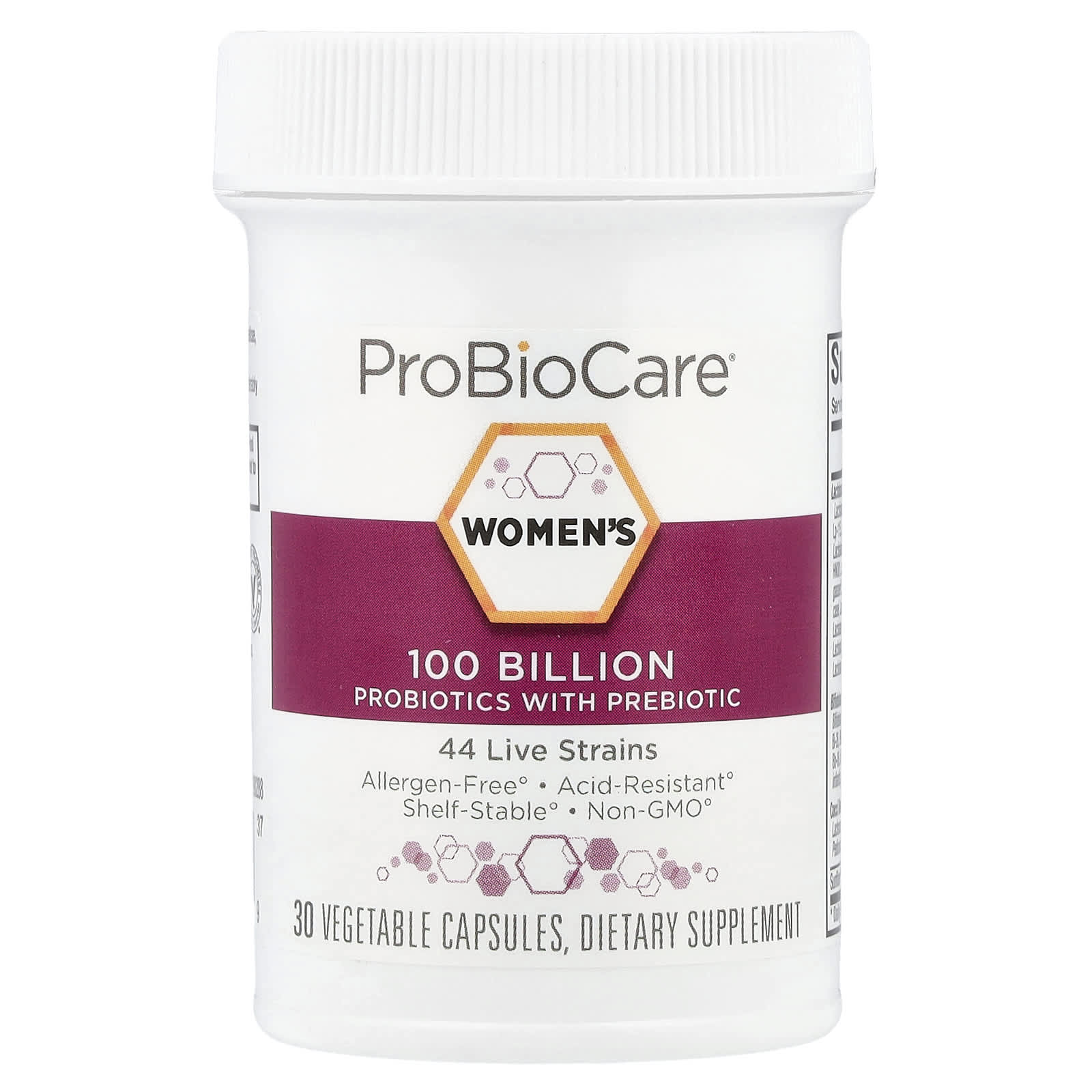 ProBioCare, Women's Probiotics With Prebiotic, 100 Billion, 30 Vegetable Capsules