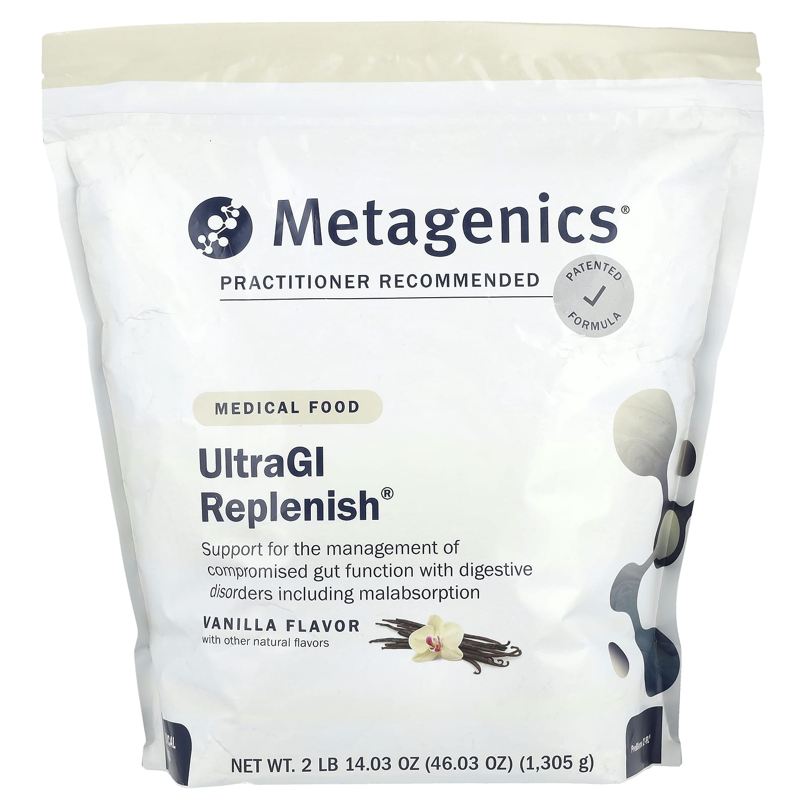 Metagenics, UltraGI Replenish®, Vanilla, 46.03 oz (1,305 g)