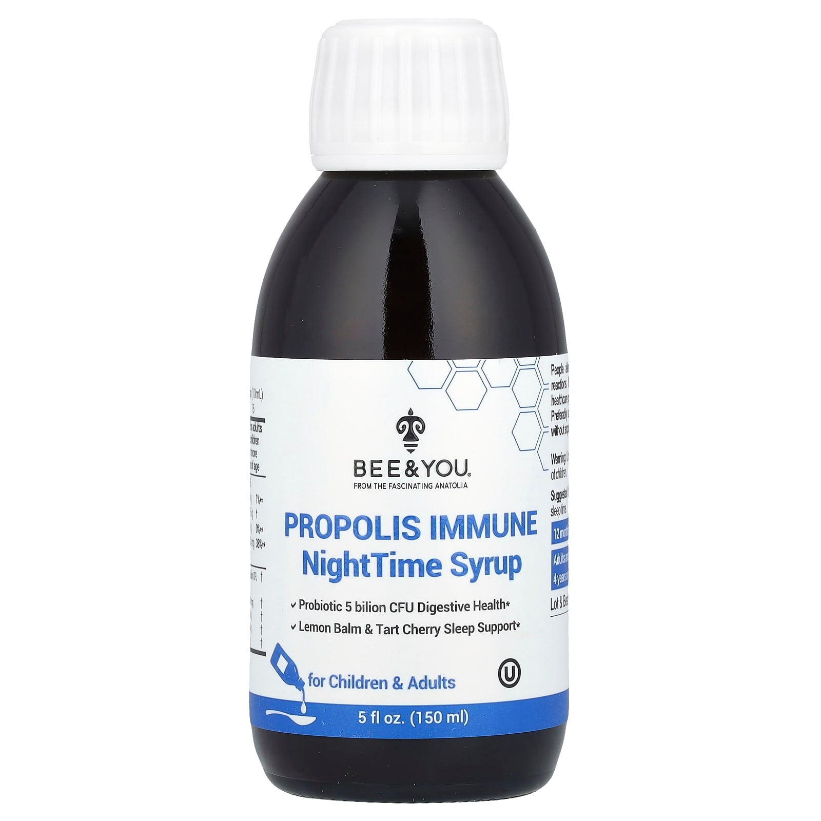 Bee & You, Propolis Immune, NightTime Syrup, For Children & Adults , 5 fl oz (150 ml)